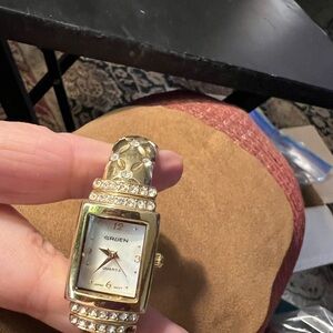 Gruen Women's Gold-Tone Crystal Bracelet Watch - Gold